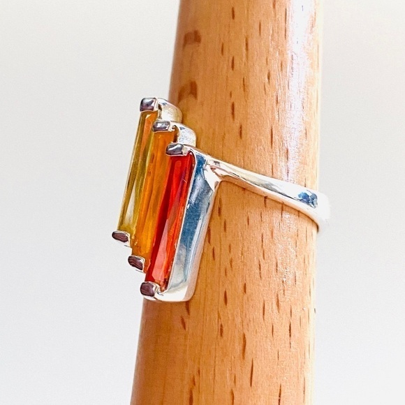 Marsala 925 Sterling Ring CZs 7 3/4 size 5.39g - Picture 5 of 10